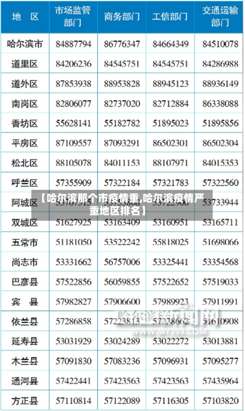 【哈尔滨那个市疫情重,哈尔滨疫情严重地区排名】-第1张图片