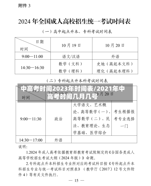 中高考时间2023年时间表/2021年中高考时间几月几号-第1张图片