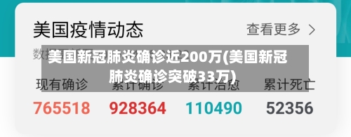 美国新冠肺炎确诊近200万(美国新冠肺炎确诊突破33万)-第2张图片