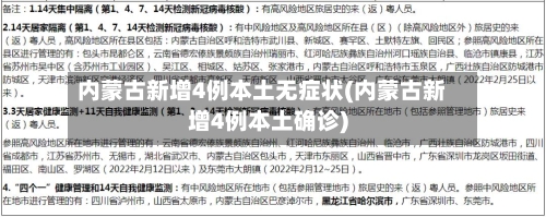 内蒙古新增4例本土无症状(内蒙古新增4例本土确诊)-第1张图片