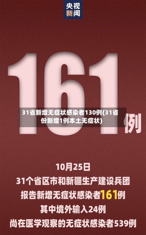 31省新增无症状感染者130例(31省份新增1例本土无症状)-第1张图片