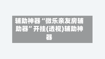辅助神器“微乐亲友房辅助器”开挂(透视)辅助神器-第1张图片