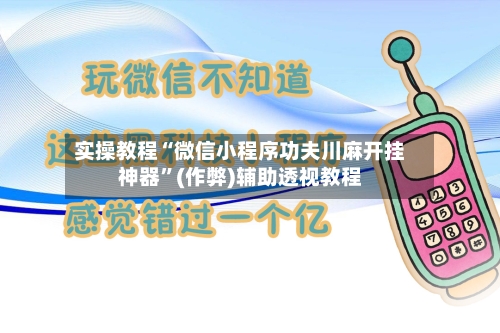 实操教程“微信小程序功夫川麻开挂神器”(作弊)辅助透视教程-第2张图片
