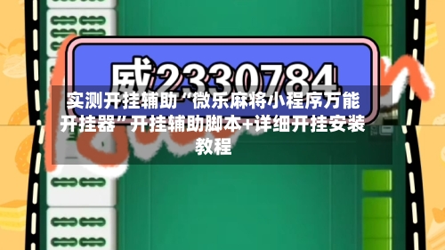 实测开挂辅助“微乐麻将小程序万能开挂器”开挂辅助脚本+详细开挂安装教程-第3张图片