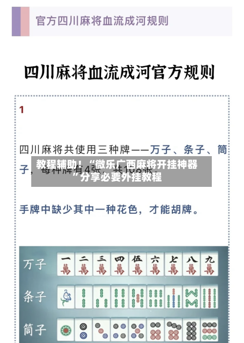教程辅助！“微乐广西麻将开挂神器”分享必要外挂教程-第2张图片
