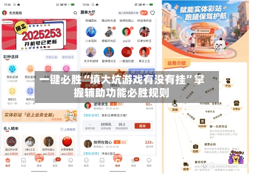 一键必胜“填大坑游戏有没有挂”掌握辅助功能必胜规则-第2张图片