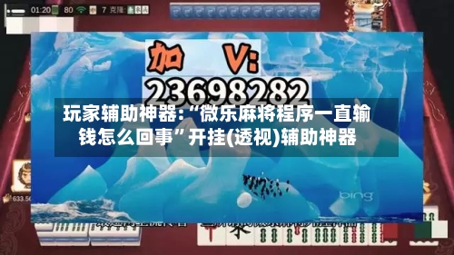 玩家辅助神器:“微乐麻将程序一直输钱怎么回事”开挂(透视)辅助神器-第3张图片