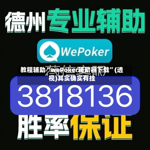 教程辅助“wePoker辅助器下载”(透视)其实确实有挂-第2张图片