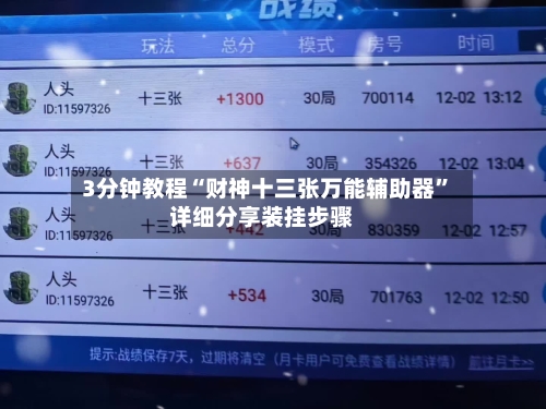 3分钟教程“财神十三张万能辅助器”详细分享装挂步骤-第1张图片