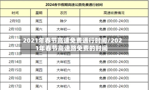2021年春节高速免费通行时间/2021年春节高速路免费的时间-第2张图片