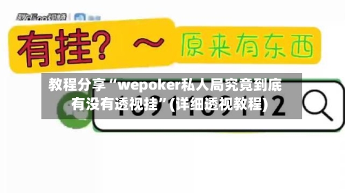 教程分享“wepoker私人局究竟到底有没有透视挂	”(详细透视教程)-第2张图片