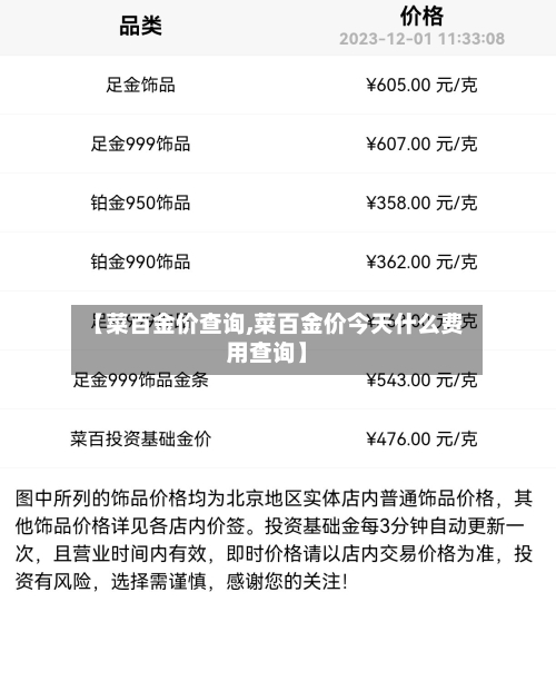 【菜百金价查询,菜百金价今天什么费用查询】-第1张图片