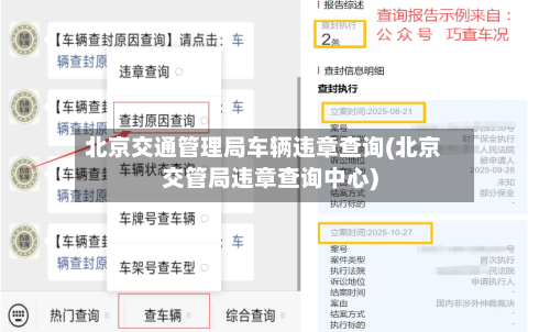 北京交通管理局车辆违章查询(北京交管局违章查询中心)-第1张图片