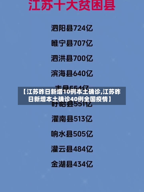 【江苏昨日新增10例本土确诊,江苏昨日新增本土确诊40例全国疫情】-第1张图片