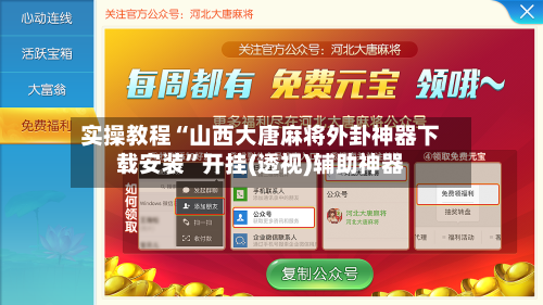 实操教程“山西大唐麻将外卦神器下载安装”开挂(透视)辅助神器-第3张图片
